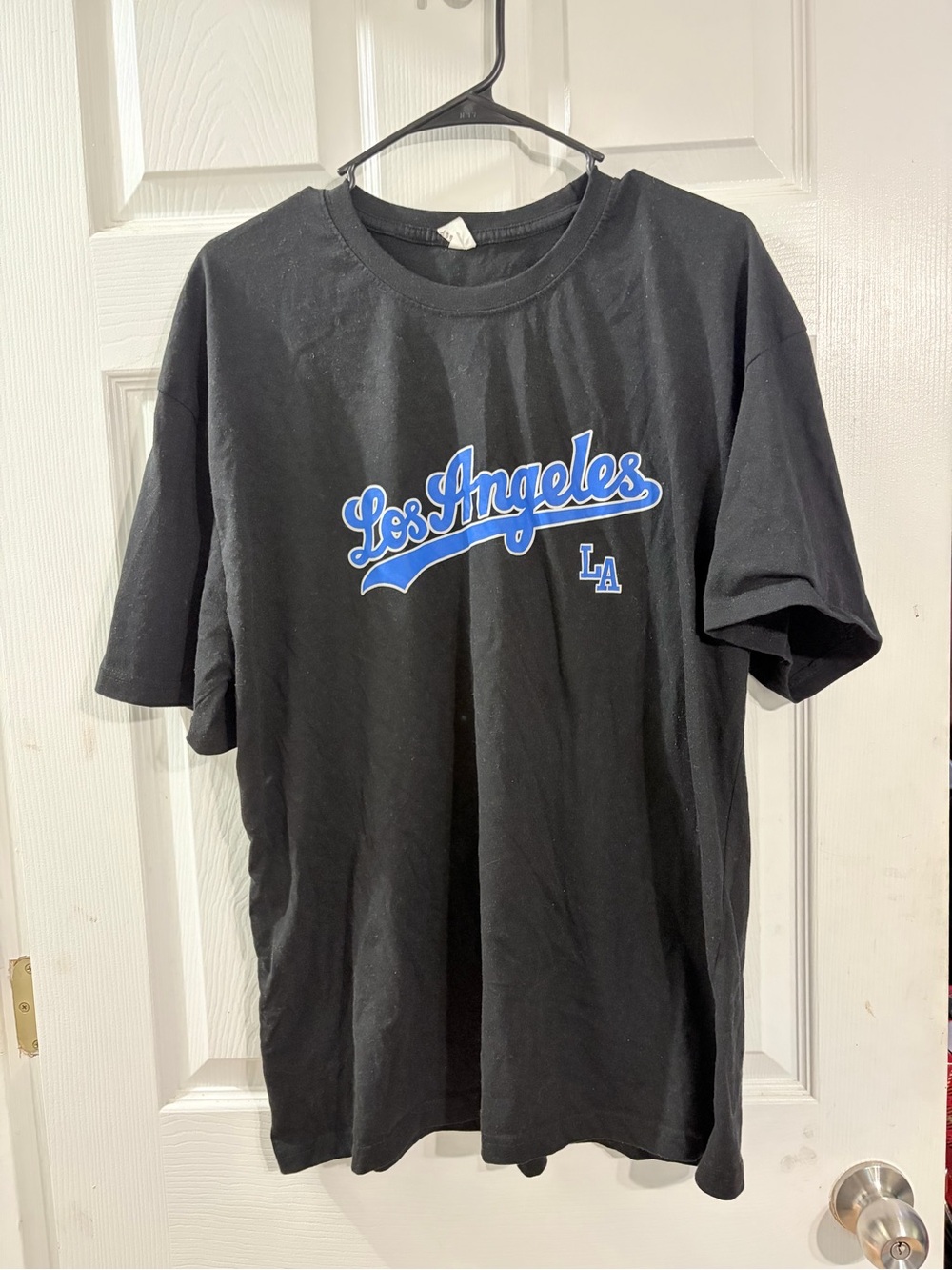 Los Angeles Dodgers Black Graphic T-Shirt MLB Style Blue LA Tee Size XL